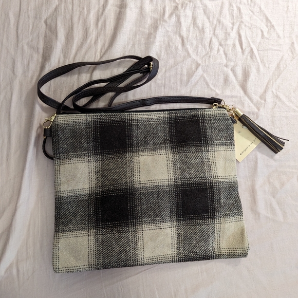 L.I.B. New York Brown Plaid Crossbody - Picture 3 of 6